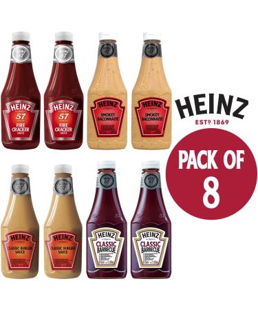 Heinz Sauce BBQ Classic Burger Smokey Baconnaise Firecracker Bundle Pack of 8 x 875ml - Buy Online on GoSupps.com