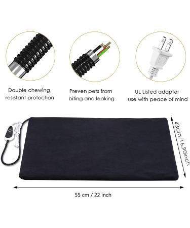 Electric Pet Heating Pad for Dogs and Cats - Indoor Warming Mat with Auto Power Off - Medium Size 22'' x 18 - Buy Online on GoSupps.com