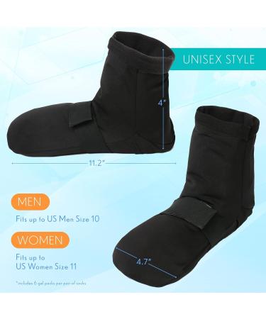 Foot Ankle Ice Pack Cooling Socks with 6 Reusable Gel Packs - Hot Cold Therapy for Pain Relief & Swelling - Plantar Fasciitis, Achilles Tendonitis, Sprains - Buy Online on GoSupps.com