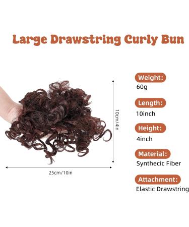 NICENEEDED Short Afro Curly Clip on Ponytail Brown Messy Bun Puff Ponytail Ponytail Extension Synthetic Fluffy Curly Ponytail Hairpiece for Black Women - Buy Online on GoSupps.com