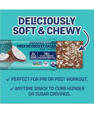 Hungry Buddha Bars - Plant Based Protein Bars - Vegan Nutrition Bars - Low Sugar Healthy Snacks - Gluten Free Snack Bars - Peanut Free - Protein Bar - Keto Bar - 12 Count Coconut Cocoa  - Buy Online on GoSupps.com