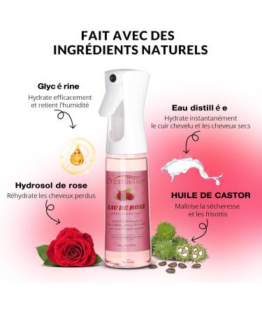 Eau De Rose Cheveux 300ml/10oz Eau De Rose Bio Locks Moisturizer Hydrating Rose Water Spray Rosewater Scalp for Dreadlocks Visage Corps Cheveux - Buy Online on GoSupps.com