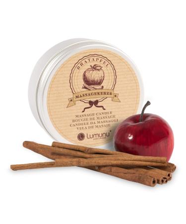 Deluxe erotic massage candle with baked apple aroma (100g) nourishing massage wax made of natural oils with a Christmas baked apple-cinnamon fragrance in a noble can from Venize
