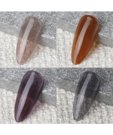 Vishine Jelly Transparent Gel Polish Nail Art UV LED Lamp Translucent Purple Amber Black Gel Polish Long-lasting Manicure Kit 4 Colors Set 8ml - Buy Online on GoSupps.com