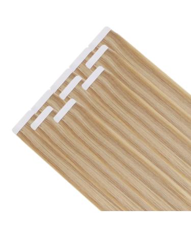 Runature Tape Extensions - 45 cm Real Hair with Blonde Highlights | Invisible Human Hair #16P24 - 50g - Buy Online on GoSupps.com