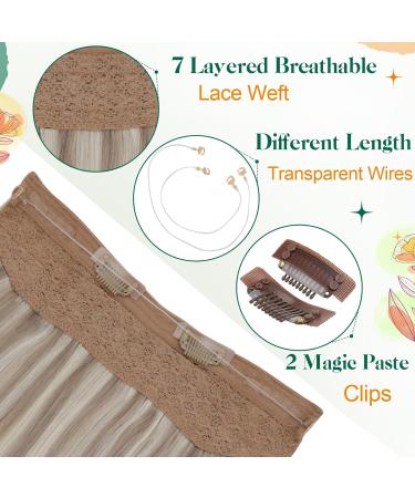 Easyouth Blonde Balayage Fish Line Human Hair Extensions 12 Inch Remy Wire Hair - #18/22/60 Nordic - 70g - Buy Online on GoSupps.com