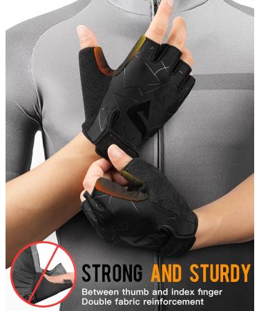 Atercel Half-Finger Bicycle Gloves for Men & Women - SBR Padded Cycling & MTB Gloves - XL Black - Perfect for Fitness & Outdoor Adventures - Buy Online on GoSupps.com