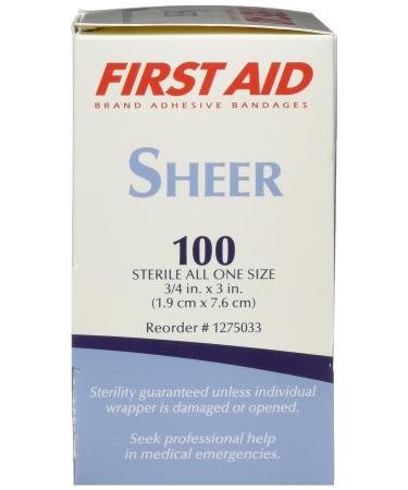 American White Cross 24509 Adhesive Bandages Sheer Strips 3/4 x 3 - Box of 100 - Buy Online on GoSupps.com