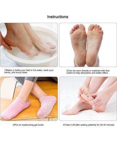 Moisturising Spa Gel Socks Cracked Foot Dry Hard Skin Care Protector Infused with Essential Oils Best for Repairing Softeing Dry Cracked Feet Skins 2 Pairs - Buy Online on GoSupps.com