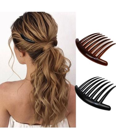 Miaija 2Pieces Twist Hair Comb Comfortable Side Hair Combs with 7 Teeth Fine Hairstyle Accessories for Women and Girls (10cm) - Buy Online on GoSupps.com