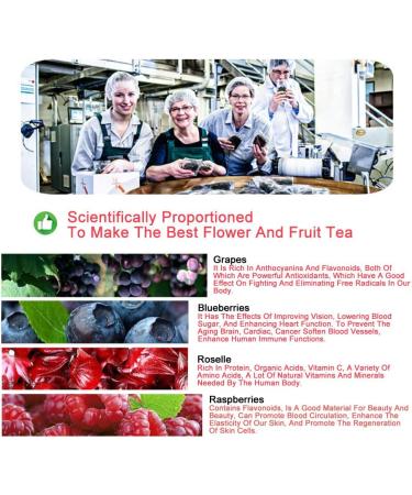 Plant Gift Currant Berries Blueberry Raspberry Tea Bags hibiscus tea bags Roselle Blueberries Grapes Raspberries Into Iced Tea & Hot Tea Oganic Fruit Herbal Tea 70G/2.5oz - Buy Online on GoSupps.com