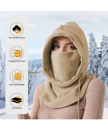 Nland Storm Hood Winter Balaclava for Men & Women - Adjustable Face Mask Warm Ski Mask for Outdoor Sports Beige - Buy Online on GoSupps.com