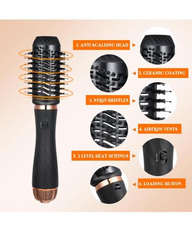 Warm Air Brush Set - 6-in-1 Airstyler Ionic Styler Brush & Hair Dryer | Versatile Airflow Curling Iron & Straightener for Smoothing & Volume - Perfect for All Hair Types - Buy Online on GoSupps.com