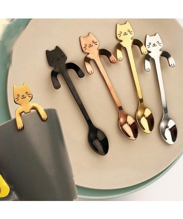 COMVIP Cartoon Cuill re en Forme Chat Caf Th en Acier Inoxydable Spoons Argent  - Buy Online on GoSupps.com