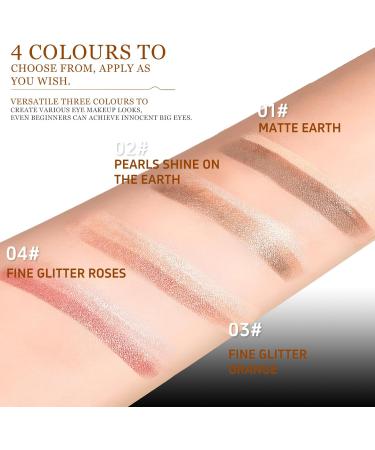 O'CHEAL Lot de 4 crayons de fard paupi res d grad de trois couleurs - Effet mat - Brillant - Imperm able - Longue dur e - Convient pour le maquillage quotidien - Buy Online on GoSupps.com
