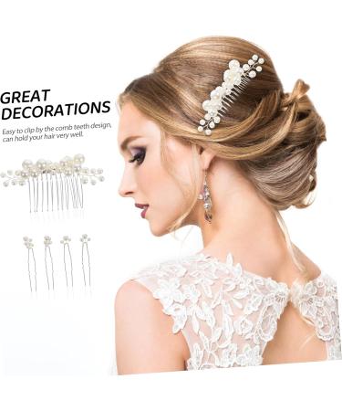 DOITOOL 1 Set Bride Decor Wedding Hair Clips Hair Comb Clips Ladies Suits Hair Accessory for Women Pearl Hair Clip Wedding Decoration Hair Pin Big Pearl Metal Women's Hair Piece - Buy Online on GoSupps.com
