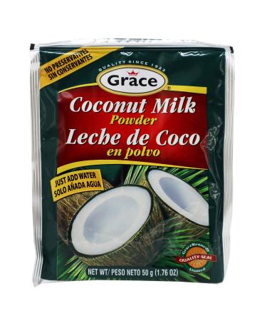 Grace Dry Coconut Milk Powder 12 Pack - No Preservatives - Just Add Water - Milk Substitute for Coffee, Smoothies, Baking, Curries - Bonus Recipe eBook - 1.76 oz - Buy Online on GoSupps.com