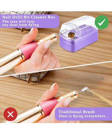 Andibro 2 In 1 Nail Drill Bits Holder 30 Holes Dustproof Nail Bits Organizer Nail Drill Bits Cleaning Brush Case Dustproof Nail Art Drill Bits Stand Display Storage Box Cleaner Manicure Tool (Purple) - Buy Online on GoSupps.com