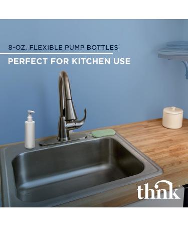 THNK Pump Bottle Dispenser 8oz (4-Pack) - Refillable for Lotion, Soap, Hand Sanitizer - Buy Online on GoSupps.com