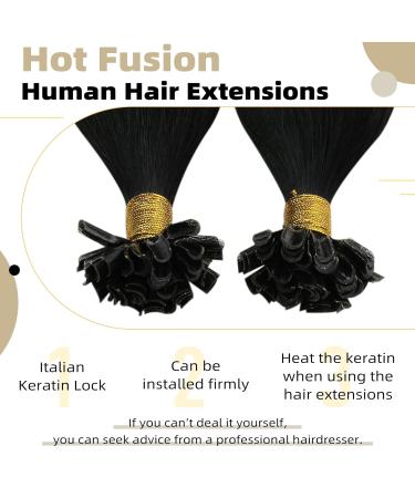 UGEAT Real Hair U Tip Extensions - Black 1g 35cm Remy Keratin Bondings | 14 Inch Premium Quality - Buy Online on GoSupps.com