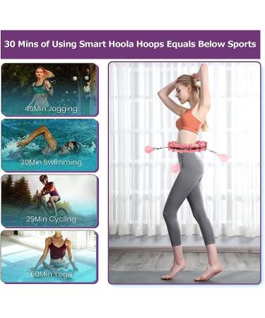 Large Smart Weighted Exercise Hoop for Abdomen Fitness & Weight Loss - Adjustable Weight & Auto-Spinning Ball - Purple - Buy Online on GoSupps.com