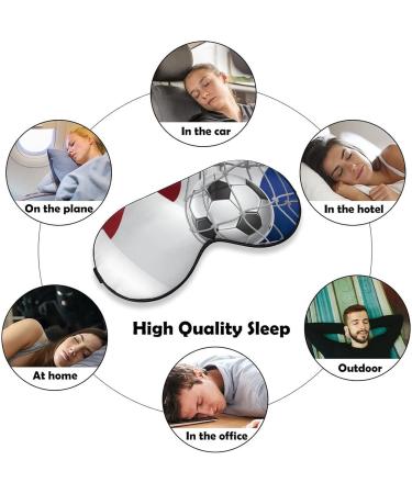 Soccer Goal and Netherlands Flag Sleep Mask Eye Cover for Sleeping Blindfold with Adjustable Strap Blocks Light Night Travel Nap for Men Women - Buy Online on GoSupps.com
