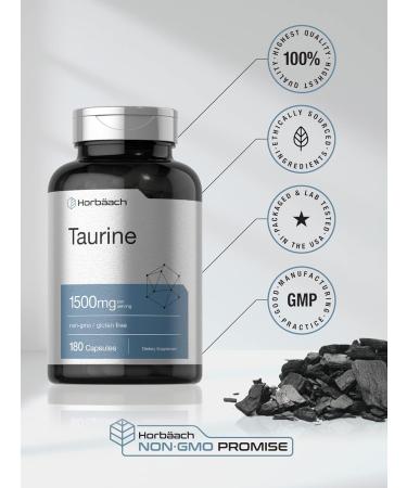 Horb ach Taurine Supplement 1500mg | 180 Capsules | Non-GMO and Gluten Free - Buy Online on GoSupps.com
