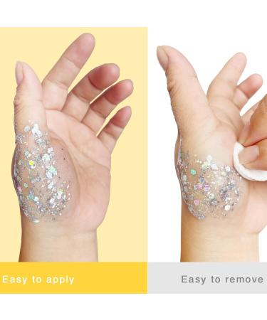 MEICOLY 12 Colors Face Glitter Palette | Body Glitter Set for Women & Kids | Chunky Hair & Mermaid Glitter Gel | Festival Makeup & Face Paint - Buy Online on GoSupps.com