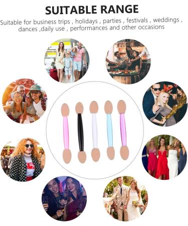 Hemoton 500 Pcs 5 Boxes Double Ended Eyeshadow Brush Eyeshadow Makeup Sponge Cream Applicator Plastic - Buy Online on GoSupps.com