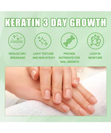 Keratin 3 Day Growth Nail Treatment & Strengthener - Nail Strengthener for Damaged Nails Thin Nails - Nail Growth Treatment for Nail Strengthener - Fast Keratin Nail Hardener - Buy Online on GoSupps.com