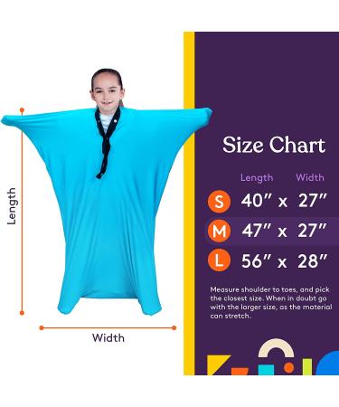 Sensory Body Sock for Kids | Blue Full-Body Wrap for Stress Relief | Stretchy & Breathable Sack | Small Size 40x27 | Calming Cocoon for Boys & Girls - Buy Online on GoSupps.com