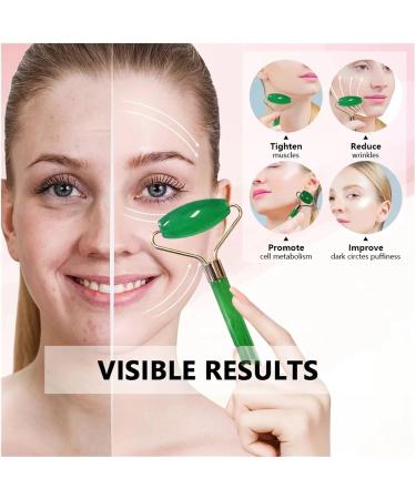 Facial Massage & Scraping Tool Set - Neck Roller for Puffiness & Wrinkle Reduction | Green Skin Care Essentials - Buy Online on GoSupps.com
