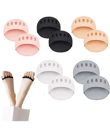 Honeycomb Fabric Forefoot Pads - Women High Heels Invisible Socks  Non-Slip Corrective Toe Socks Pad  Half Forefoot Socks  Ball of Foot Cushion Socks (5 Pairs)