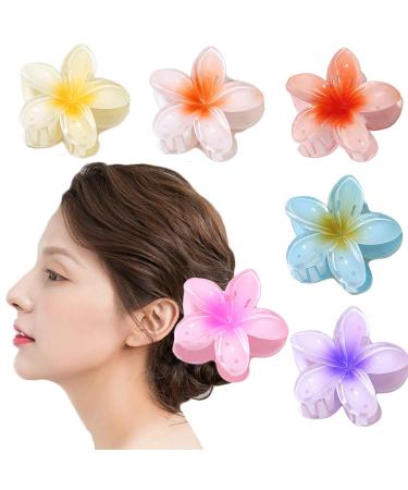 WUBAYI 6 Pcs Flower Hair Clips Non Slip Flower Claw Clips Strong Hold Hair Claw Large Hair Clip for Medium Thick Hair Hair Claw Clips for Women and Girls Straight Curly & Wavy Hair #001 6PCS