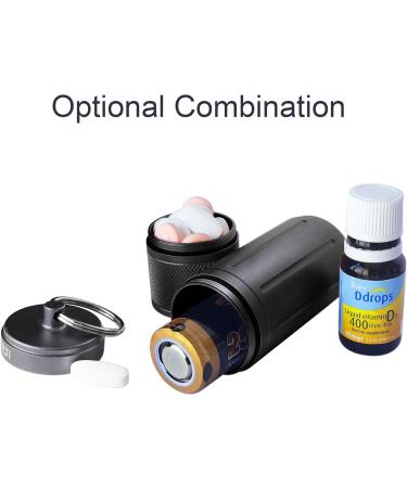 Two-Layer Large Waterproof Pill Organizer - Store Vitamins Supplements & Medications - Black 1.6x1.6x4.4 in - Ideal for Travel & RV Use - Buy Online on GoSupps.com