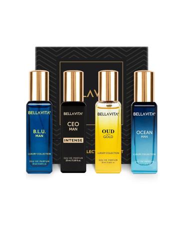 Bella.Vita Luxury Collection Eau De Parfum Gift Set 4 x 20ml Men's OUD GOLD OCEAN B.L.U & CEO - Buy Online on GoSupps.com