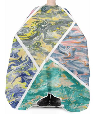 Shop Marble Barber Cape - Adjustable Salon Hair Cutting Cape for All Ages | Vibrant Abstract Design 55x63 Inch Hairdressing Essential - Buy Online on GoSupps.com