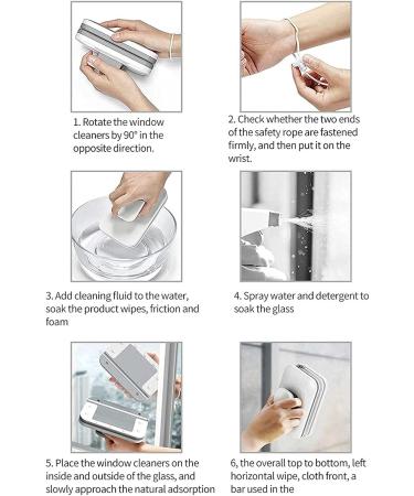 LTLJX Magnetic Window Cleaner Double Sided Outside Window Cleaner Tool with Comfortable Handle Wiper for High-Rise Glass Or Fish Tanks Glass Thickness 18 to 30mm - Buy Online on GoSupps.com