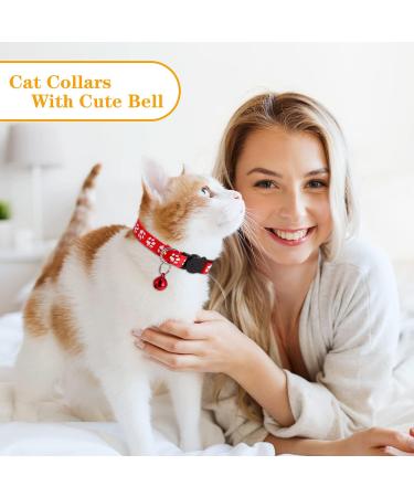 AKlamater 5Pcs Cat Collars with Bells - Adjustable Quick Release Safety Collar for Cats and Kittens - Anti-lost Tags - Small Pet Accessories - Buy Online on GoSupps.com