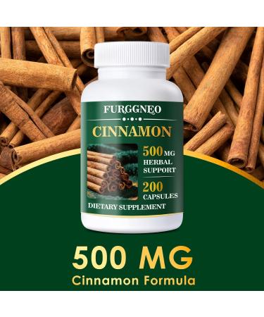 Cinnamon Supplement Capsules Cinnamon Extract & Bark Blend Natural Metabolic Support Non-GMO 200 Count - Buy Online on GoSupps.com