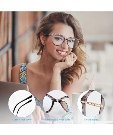 Venga Amigos Computer Glasses - Blue Light Filter UV Protection Retro Metal Frame Anti-Fatigue Includes Case & Cleaning Cloth - Bright Leopard Pattern - Buy Online on GoSupps.com