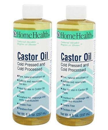 Home Health Castor Oil 8 Fl Oz (Pack of 2) Unscented 8 Fl Oz (Pack of 2)