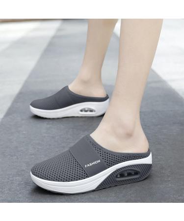 LELISKA Sevensmz Women's Air Cushion Slip-On Walking Shoes - Grey EU 43 | Orthopedic Diabetic Platform Shoes - Buy Online on GoSupps.com