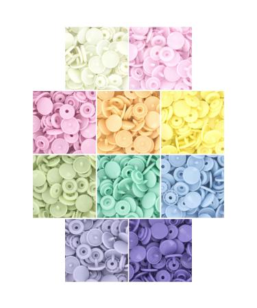 I Like Big Buttons! Starter Pack of 250 Complete KAM Snaps/Plastic Snap Sets for Cloth Diaper/Bibs/Unpaper Towels/Nappies/Buttons/Mama Pads (Pastel Spectrum)