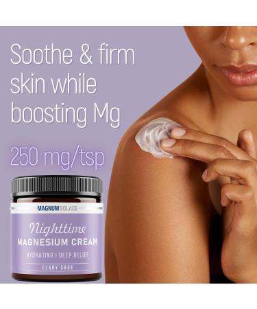 Magnum Solace Magnesium Lotion Nighttime Magnesium Cream Apply to Legs Arms or Chest - Topical Magnesium Chloride USA Made and Safe for Kids (Clary Sage) - Buy Online on GoSupps.com