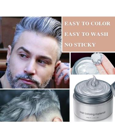 Silver Gray Hair Wax - Temporary Natural Mud Grey Hair Dye for Cosplay Parties & Daily Use | Long Lasting & Washable Matte Finish - Buy Online on GoSupps.com