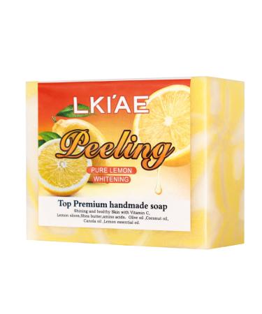 AILKE BOOST LUSTER LKIAE Pure Natural Lemon Whitening Soap Bar Face & Body Cleanser Oil Control Reduce Ance Pimples Blackheads With Shea Butter Vitamin C Kojic Acid 150g (Pack of 1)