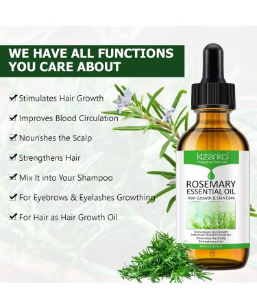 Organic Rosemary Oil for Hair Growth and Skin Care - 60ml | Pure Essential Oil for Hair Loss Treatment - Buy Online on GoSupps.com
