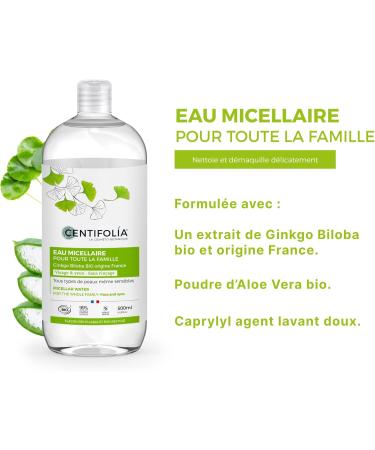  Centifolia CENTIFOLIA | Micellar Water | Cleansing & Makeup Remover | Waterproof Makeup Remover | Clean & Comfortable Skin | Even Sensitive Skin | 99% Natural | Made in France | Pack of 2 x 500 ml - Buy Online on GoSupps.com