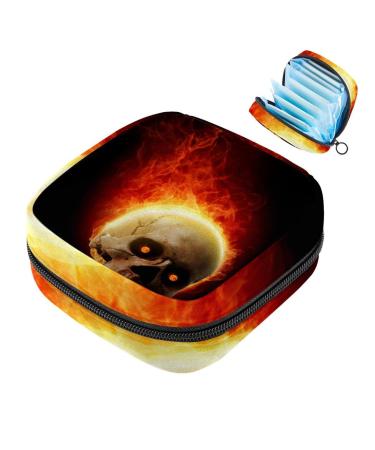 Cool fire-dead head design women's napkin storage bag portable menstrual cup bag with zip for teenagers girls women women
